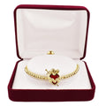 Red Heart Sacred and Immaculate Heart Bracelet - 18KT GP