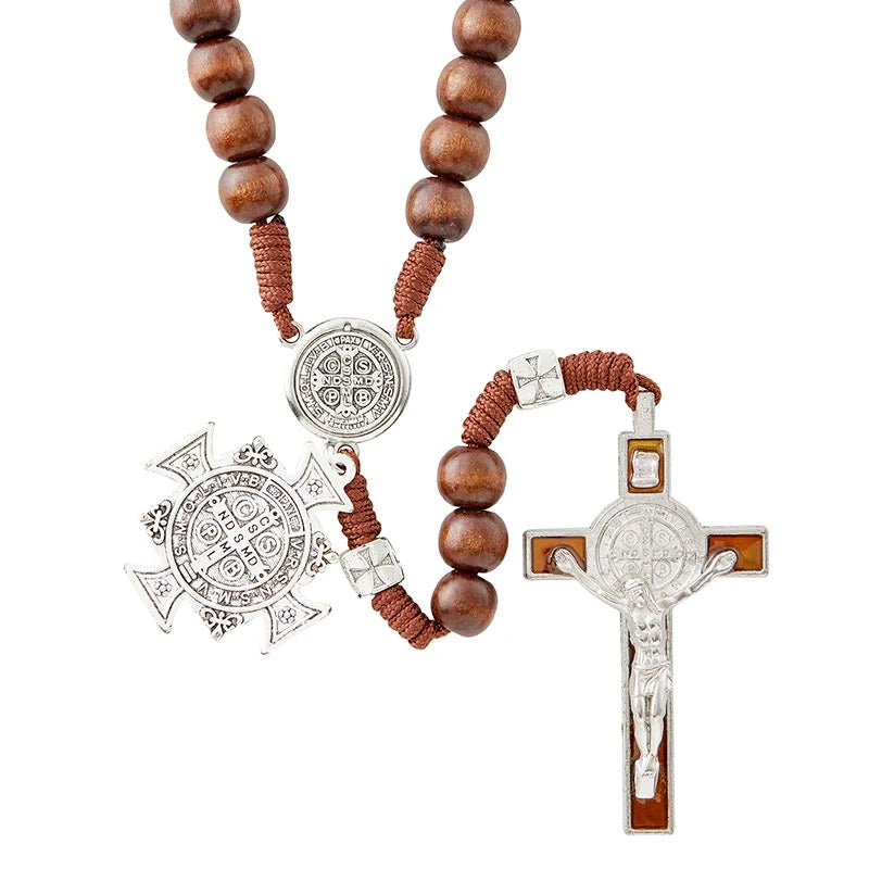 Brown Saint Bendict Paracord Rosary