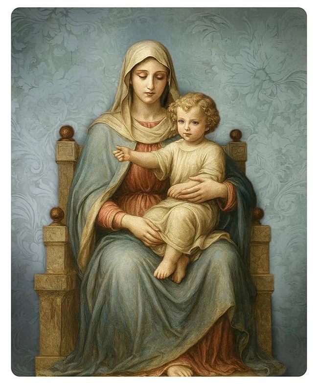 Madonna and Child Enthroned Wall Art