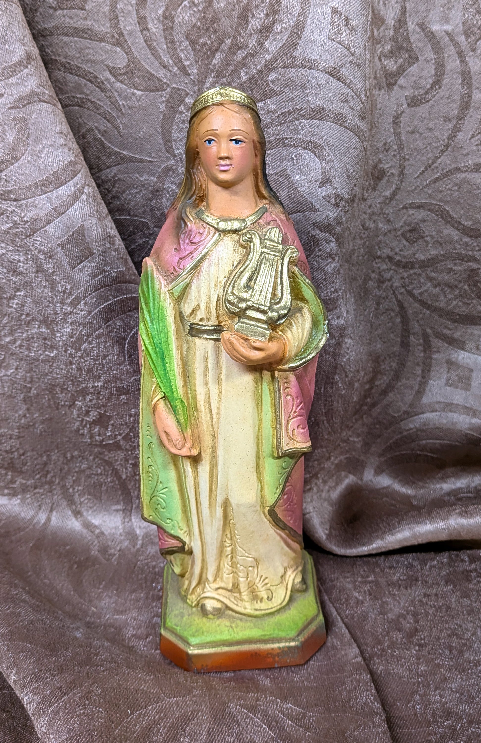 Vintage St. Cecilia Statue 8"