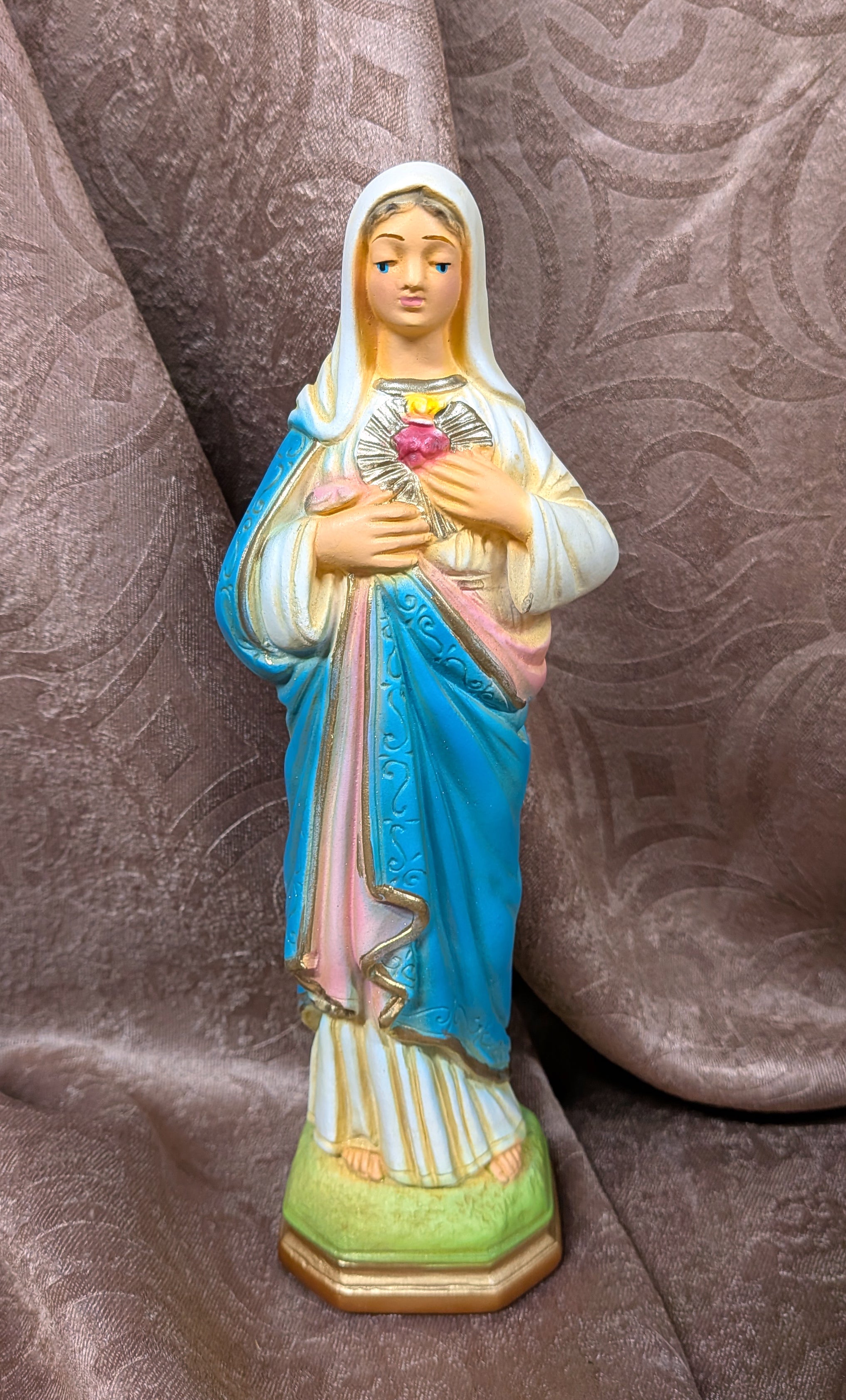 Vintage Immaculate Heart of Mary Statue 8"