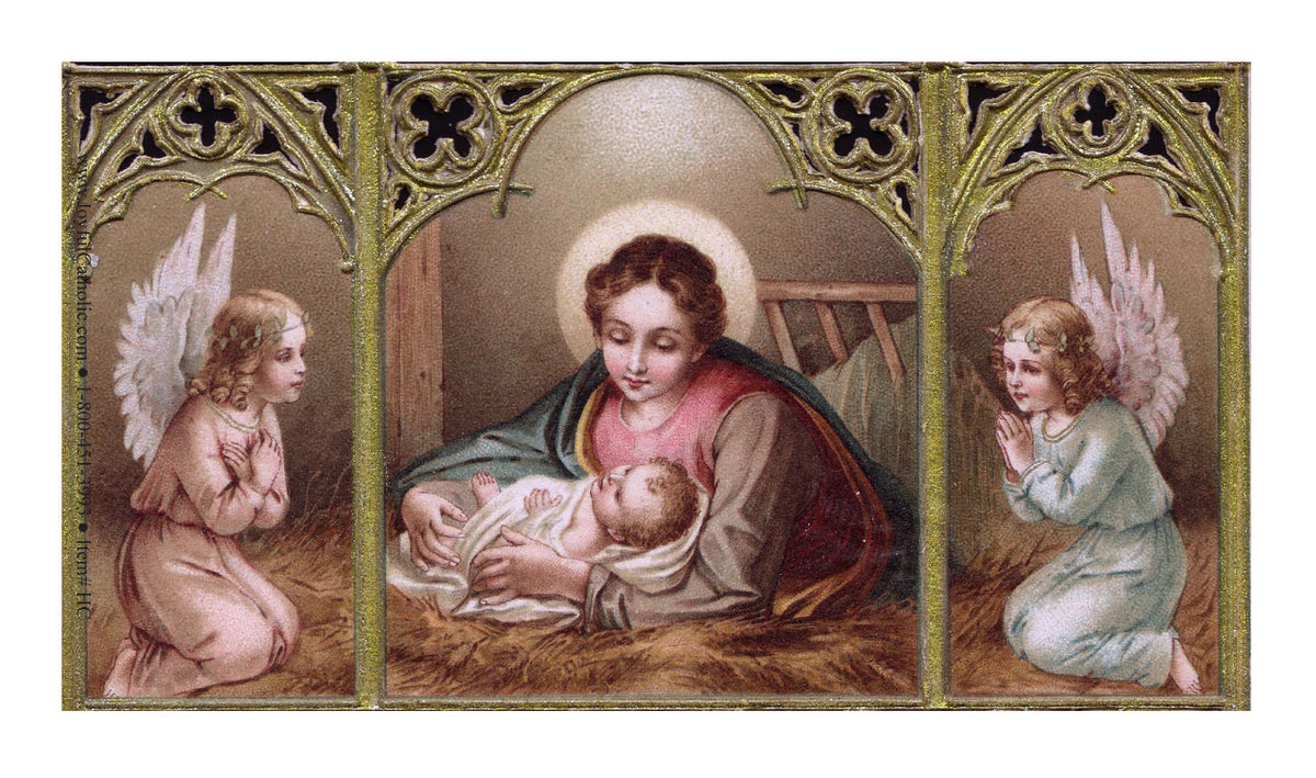 Nativity with Angels Holy Card – Mother of Our Savior