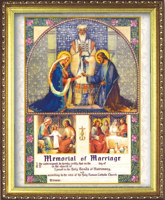Memorial of Marriage Certificate - Framed Print
