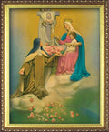 Vision of St. Therese Print Gold Framed