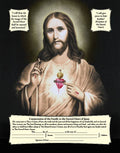Sacred Heart Enthronement Certificate - Sepia Toned
