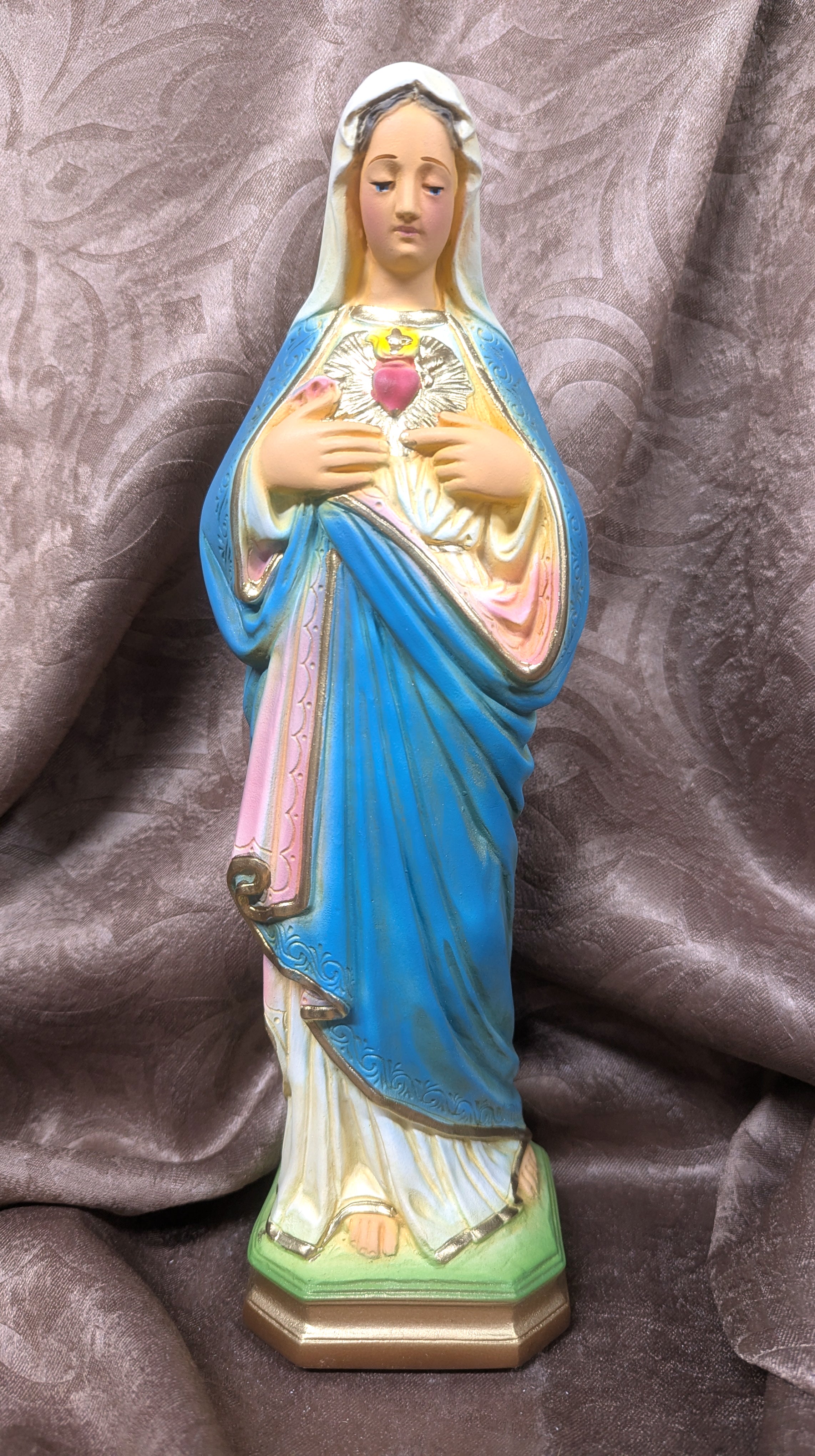 Vintage Immaculate Heart of Mary Statue 12"