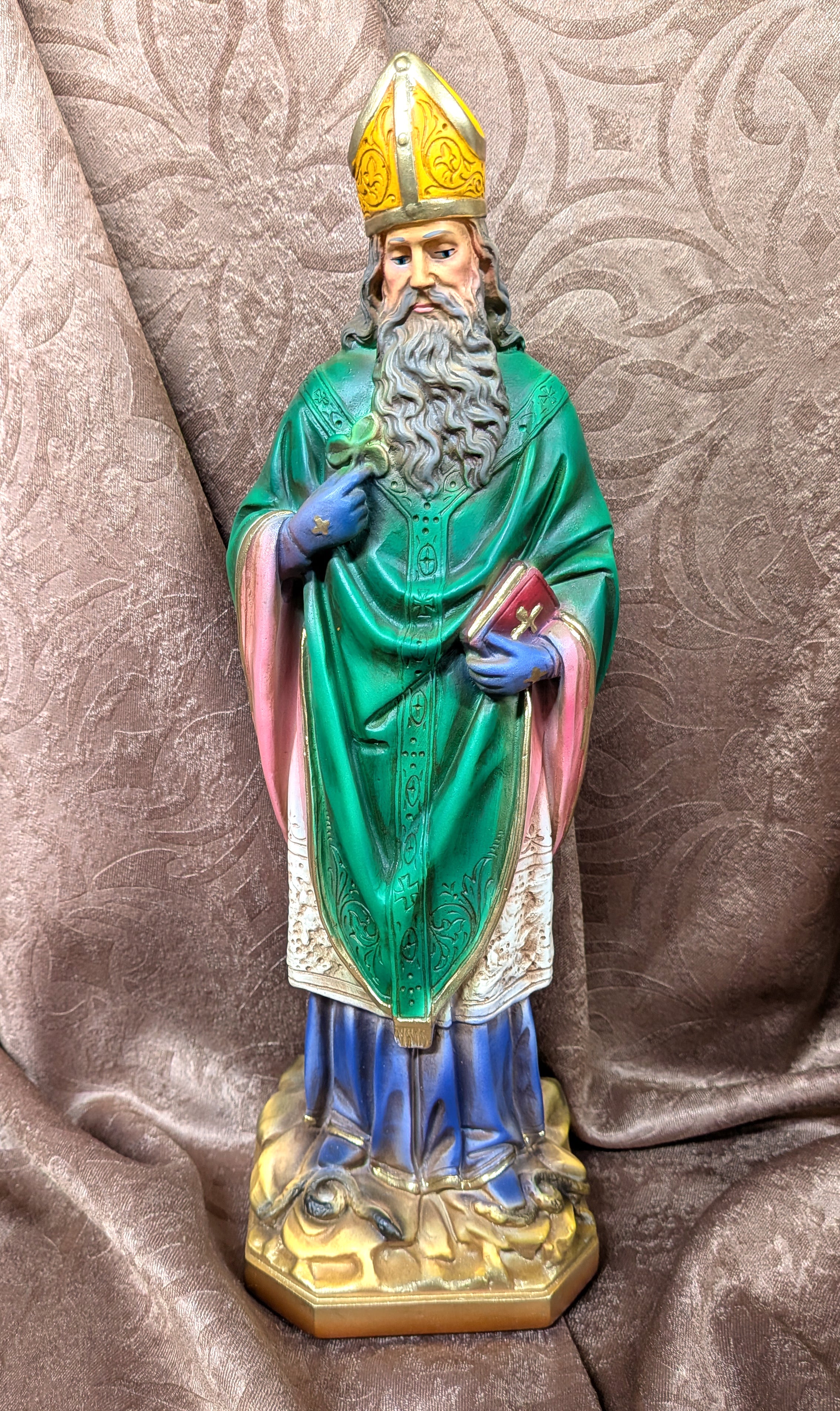 Vintage St. Patrick Statue 12"