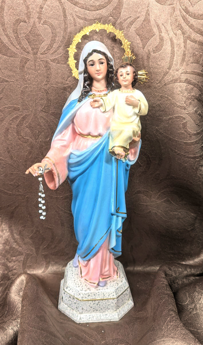 Spanish Our Lady of the Rosary Statue 12.5"