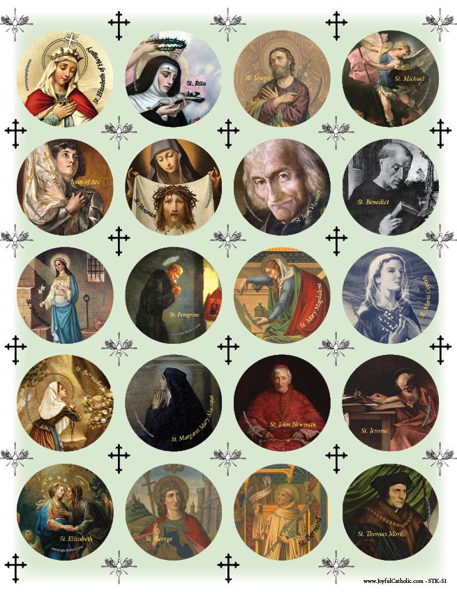 Assorted Saint Stickers