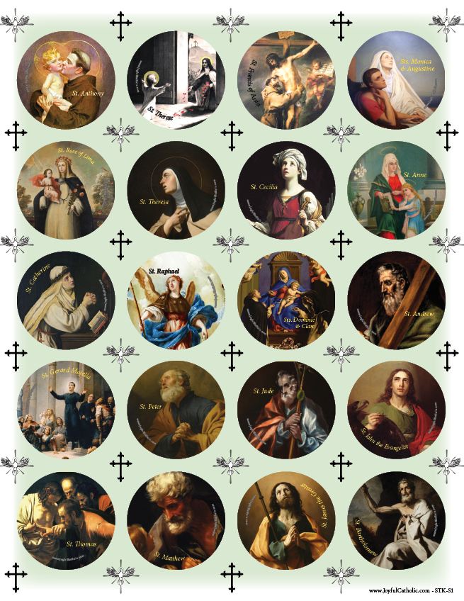 Assorted Saint Stickers